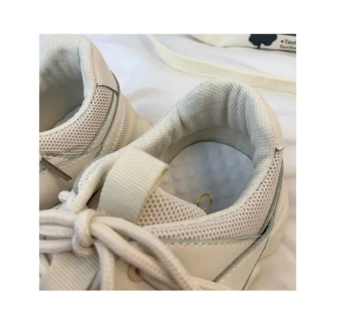 Women Chunky Sneakers Fashion Women Platform Shoes Lace Up Pink Vulcanize Shoes Womens Female Trainers Big sneake SZ8X8