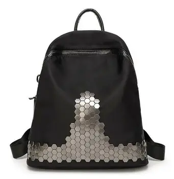 

Fashion Backpack Women Rivet Women's Bag Waterproof Oxford Double Shoulder Bag Large Capacity Travel Backpack Canvas Bag