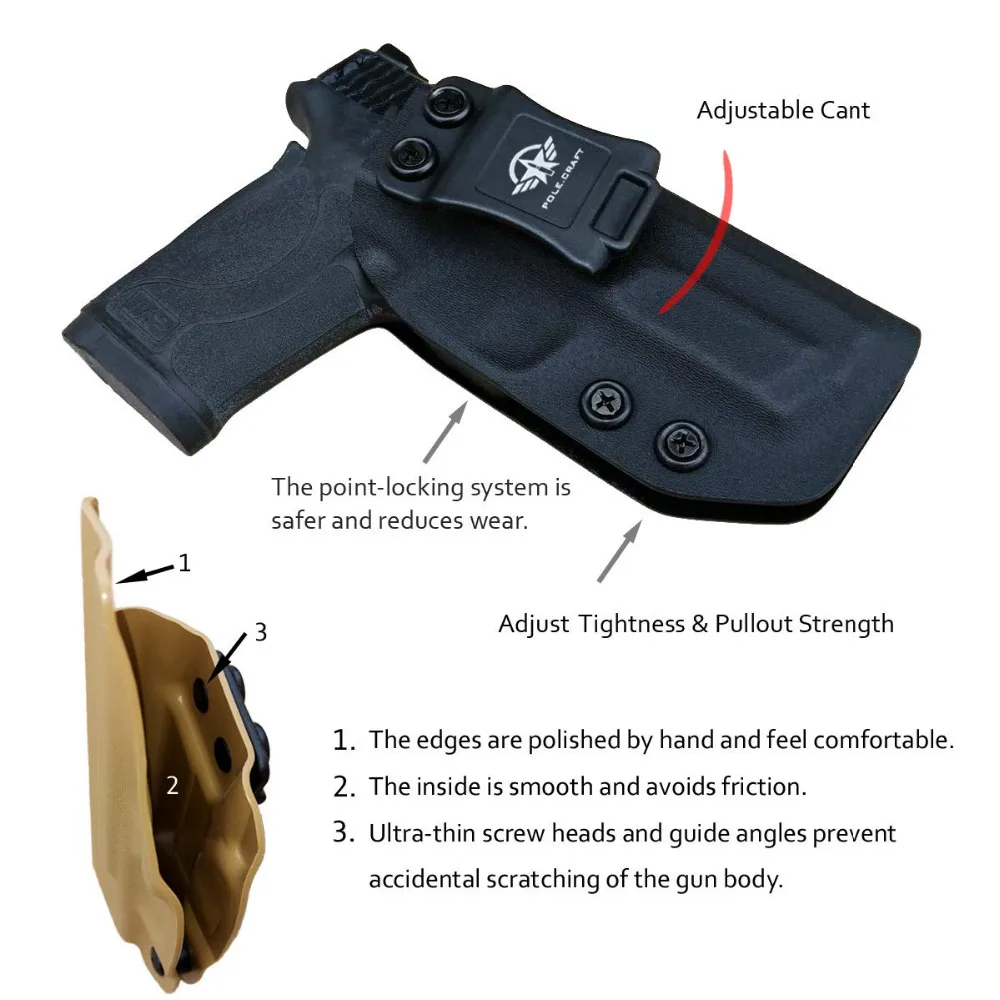 Чехол для пистолета PoLe. Craft IWB KYDEX Подходит для: Smith& Wesson M& P 380 EZ S& W чехол для пистолета внутри Скрытая кобура Чехол для пистолета