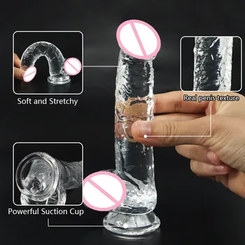 Soft Jelly Dildo Realistic Big Penis Dick Suction Cup Masturbator Anal Butt Toys G-spot Sex Toys for Woman sex shop 2