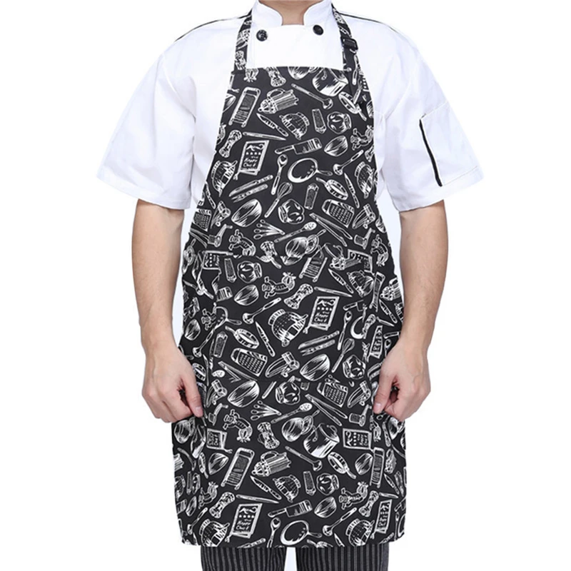 New Adjustable Chef Apron Female Male Cooking Apron Kitchen Apron Restaurant Baking Cooking Dress Multi-Color Wholesale