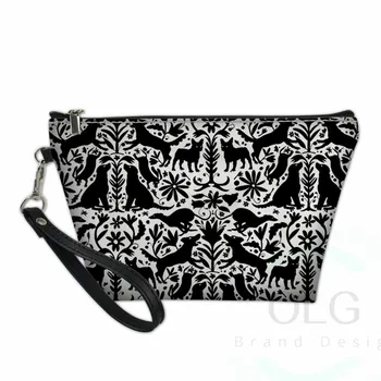 

Black Dog Otomi Printing Women's Cosmetic Cases For Make Up Ladies Travel Organizers For Females Large Cosmetic Box Nesecer Girl