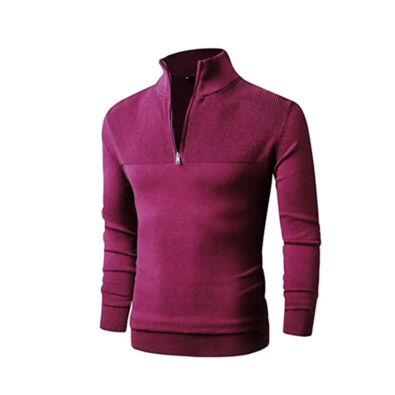 MuLS Brand Cotton Pollovers Sweater Men Casual Sweaters Pull Homme Knitted Pullover Half Zipper Turtleneck Knitwear Polo-Collar 6
