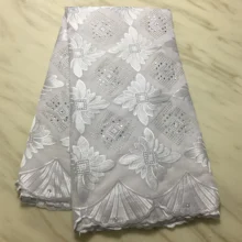 Швейцарская кружевная ткань высокое качество вышивка Африканская Хлопковая ткань швейцарская вуаль кружева в швейцарском популярном дубайском стиле 5 ярдов