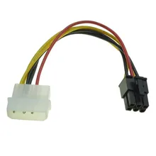 4 broches Molex à 6 broches pci-express PCIE carte vidéo convertisseur d'alimentation câble adaptateur 18cm facile à installer câbles d'ordinateur