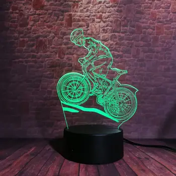 

Flashing 3D Illusion Led Lamp 7 Colors Changing Touch Nightlight Lighting Bicycling Extreme Cycling Racing Figure Model Toys