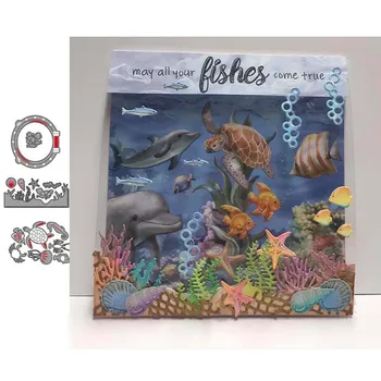 

JC Ocean World Sea Turtle Fish Metal Cutting Dies Scrapbooking Craft Mold Cut Die Stencil Handmade Tool Paper Card Make Template