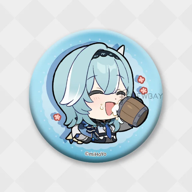Genshin Impact Badge Chibi Brooch Kazuha Yoimiya Ayaka Xiao Zhongli Hutao Tartaglia Yanfei Ganyu Venti Albedo Pin Decor Gifts Eula