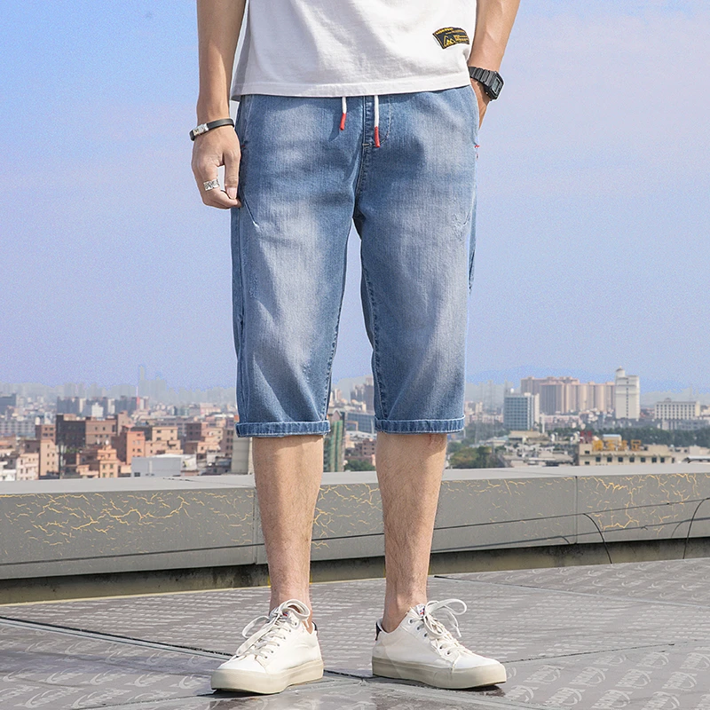 Plus Size 5xl 6xl 7xl Men S Loose Light Blue Denim Shorts Summer New Style Fashion Casual Stretch Short Jeans Male Brand Clothes Casual Shorts Aliexpress