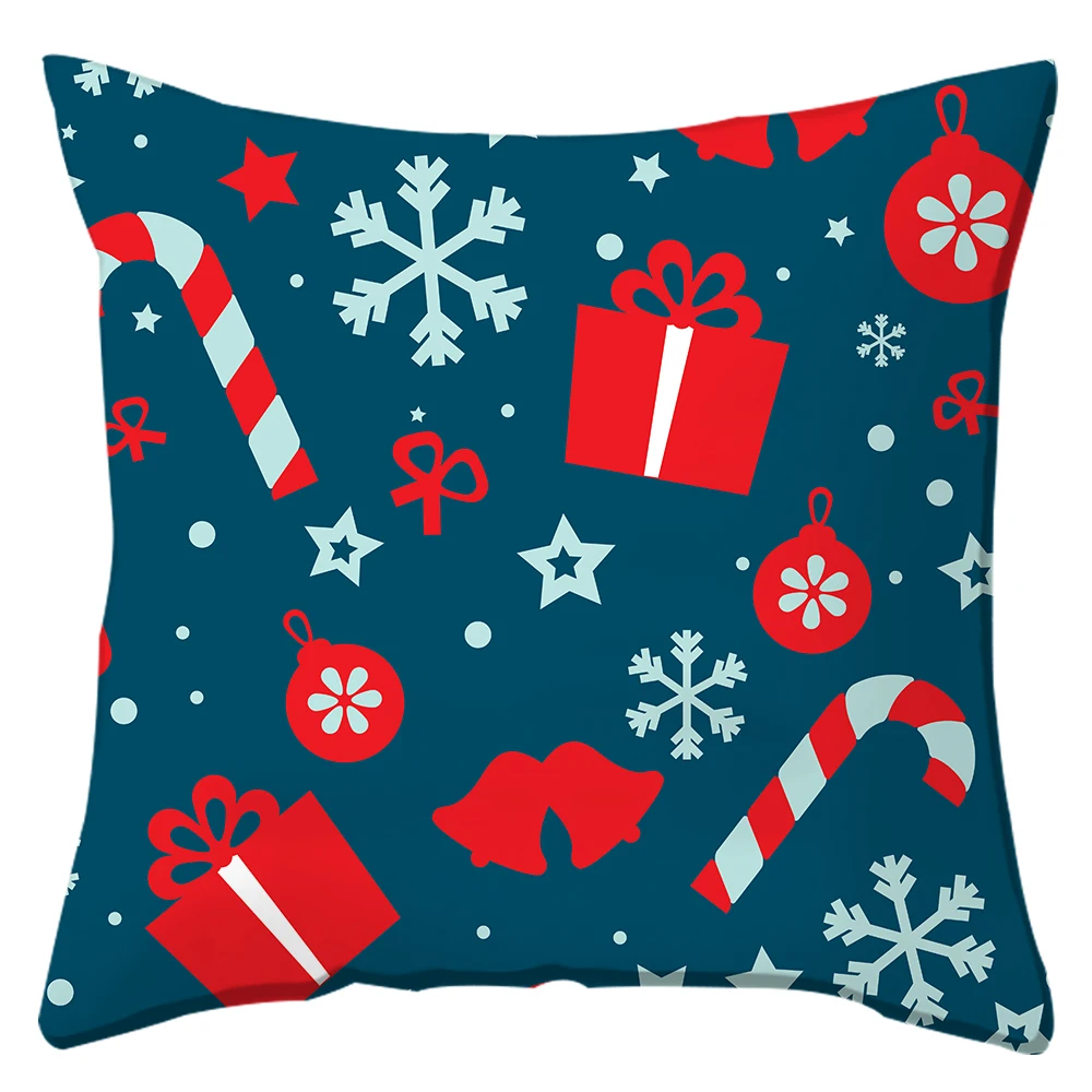 Homesky Merry Christmas Cushion Cover 45x45cm Decoration Pillowcases Santa Claus Polyester Throw Pillow Case Cover - Цвет: LP002-F