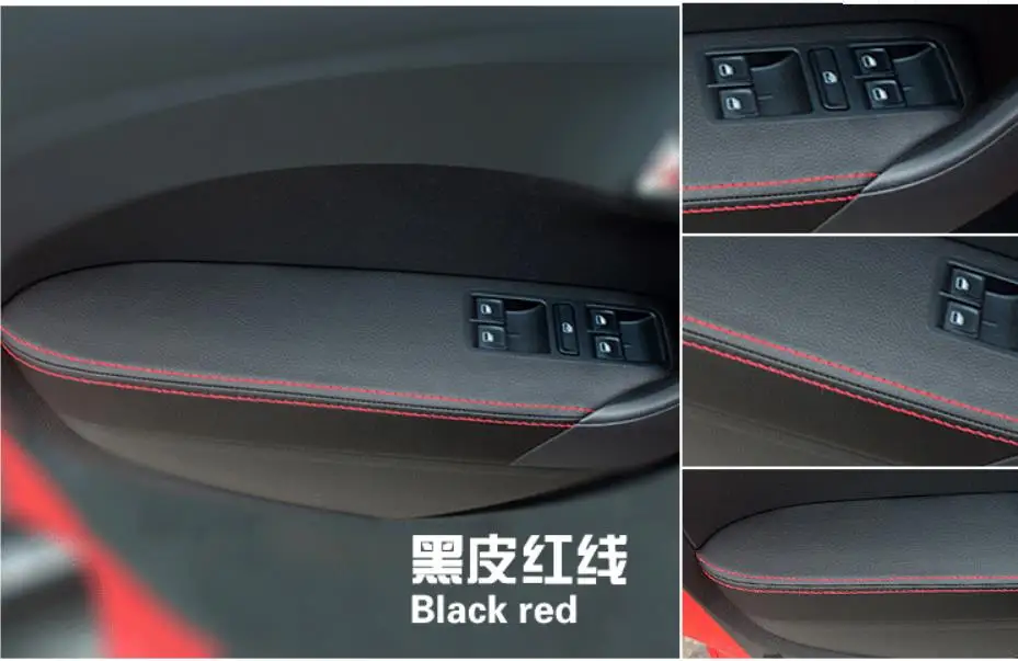 Седан или хэтчбек для VW Polo 2011 2016 подлокотник из микрофибры с кожаной ручкой двери