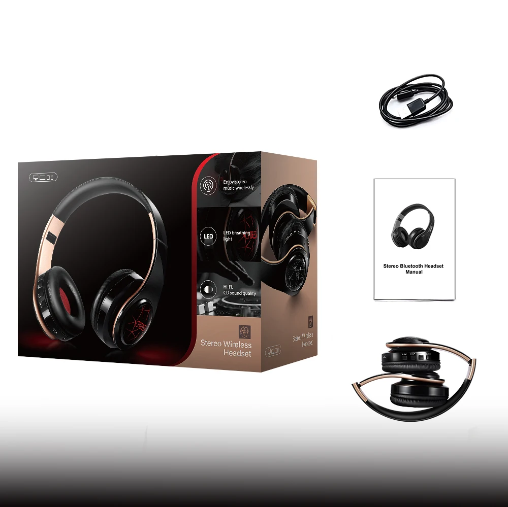 Беспроводные bluetooth наушники со светодиодными дышащими огнями Мобильная