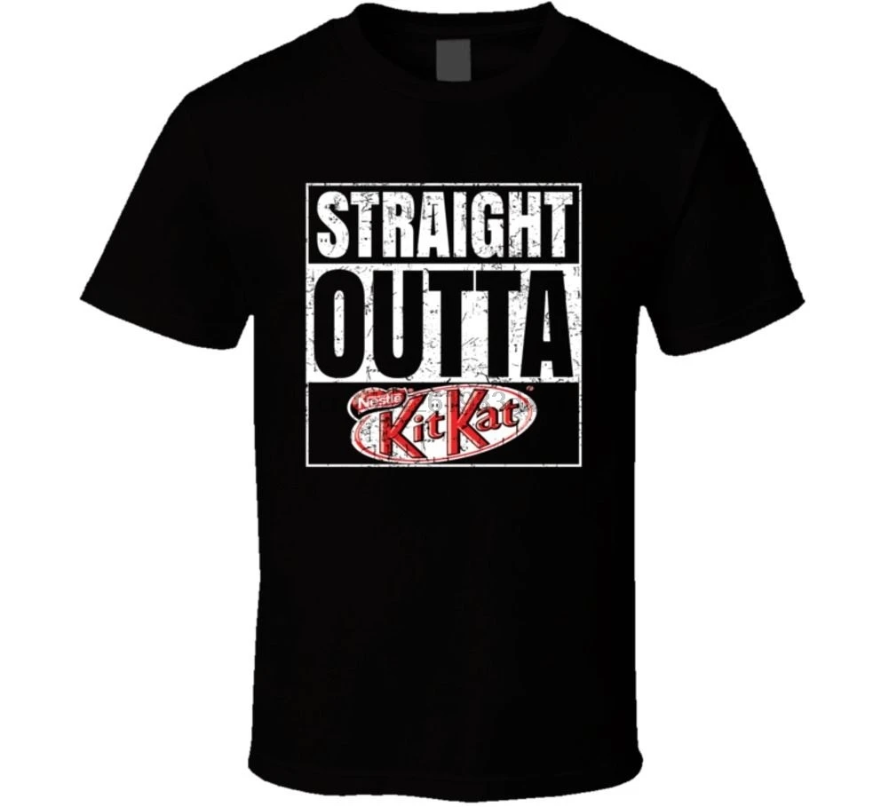 Straight Outta Kit Kat шоколадный батончик пародия футболка крутые Повседневное гордость