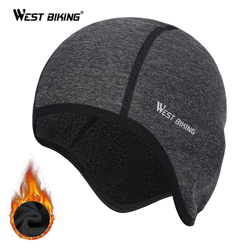 Высокое качество WEST BIKING, как для мужчин, так и для женщин, Велоспорт Кепки зимние Термальность ветрозащитная спортивная шапка Черный, серый цвет, ткань не скатывается