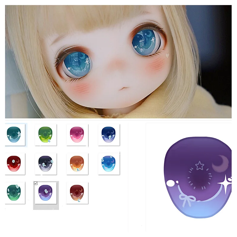 

BJD eyes 10-18mm-24mm doll eyes moon star eyes metallic effect for 1/12 1/8 1/6 1/4 1/3 BJD SD DD doll accessories