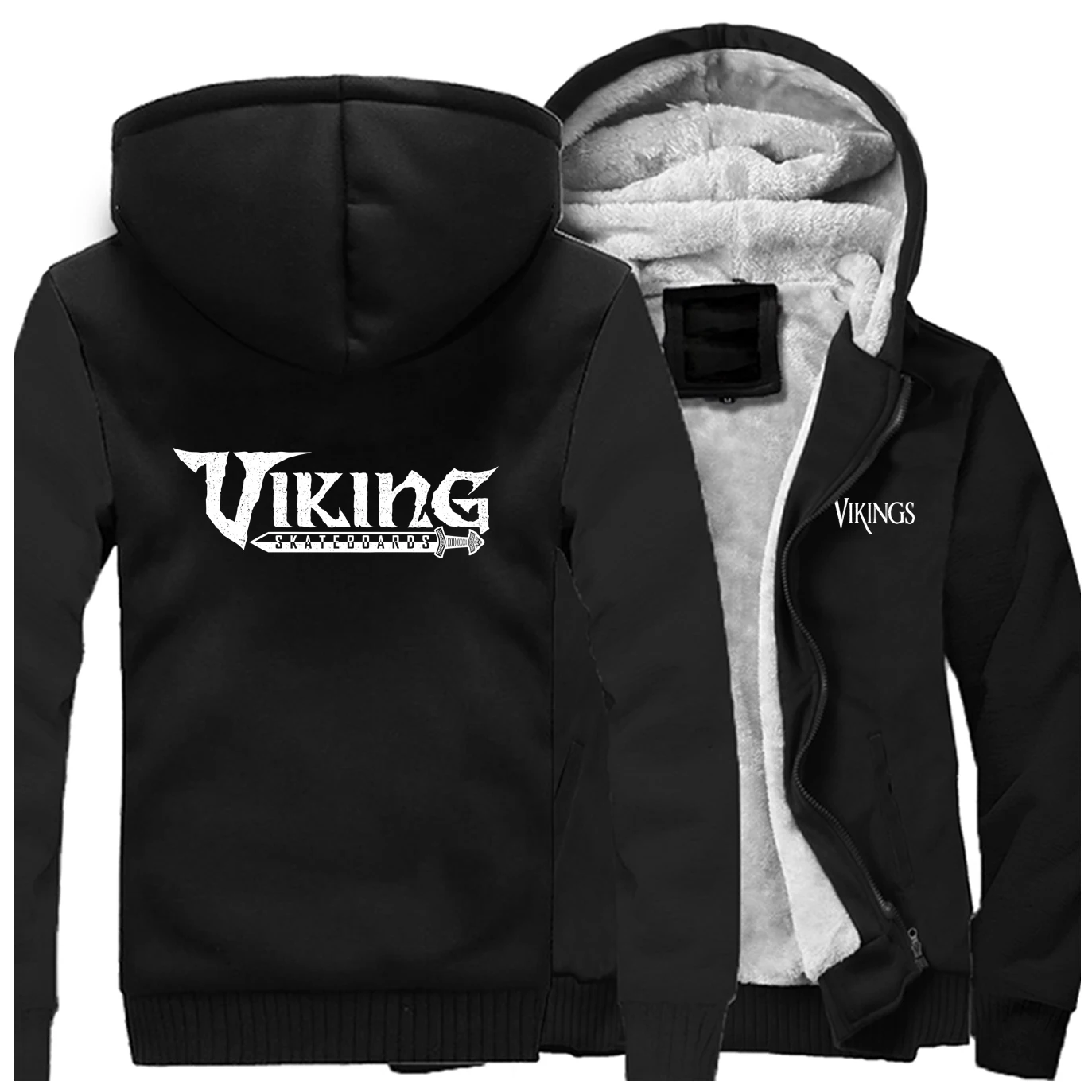 Зимняя плотная мужская куртка с рисунком викингов, Мужская одежда, повседневная мотоциклетная уличная одежда, толстовки для мужчин, новые брендовые Утепленные Пальто - Цвет: Black 5