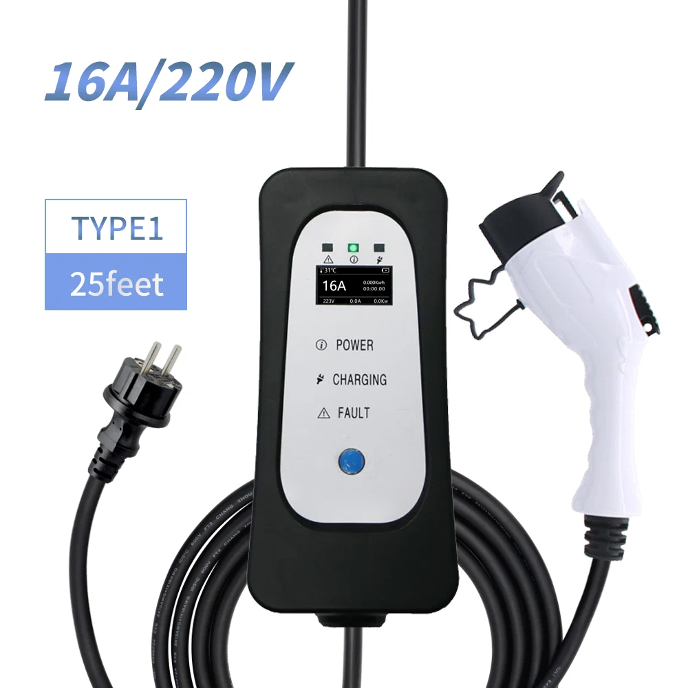 Европейское стандартное зарядное устройство 16 А тип 1 sae j1772 ev для электрического