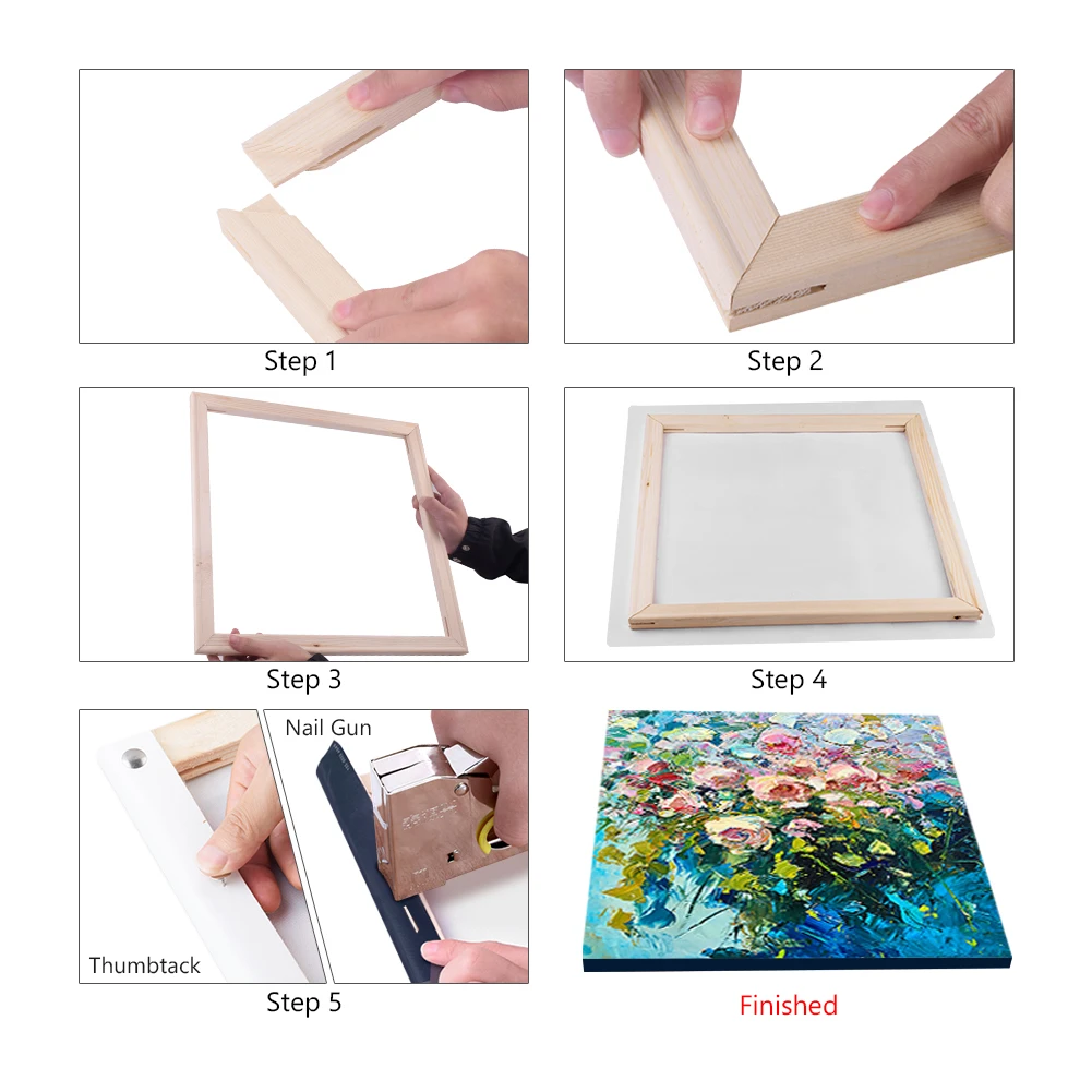 Buckle Style Wood Frame For Canvas Oil Painting DIY Wall Photo Frame Poster Nature Wood Wooden Stretcher Bar