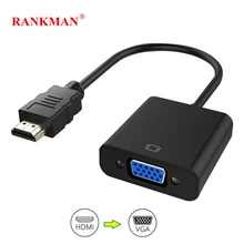 Hombre sin rango adaptador de HDMI a VGA convertidor de Audio de línea de alimentación VGA Cable HDMI 1080 para PC portátil DVD TV Monitor proyector