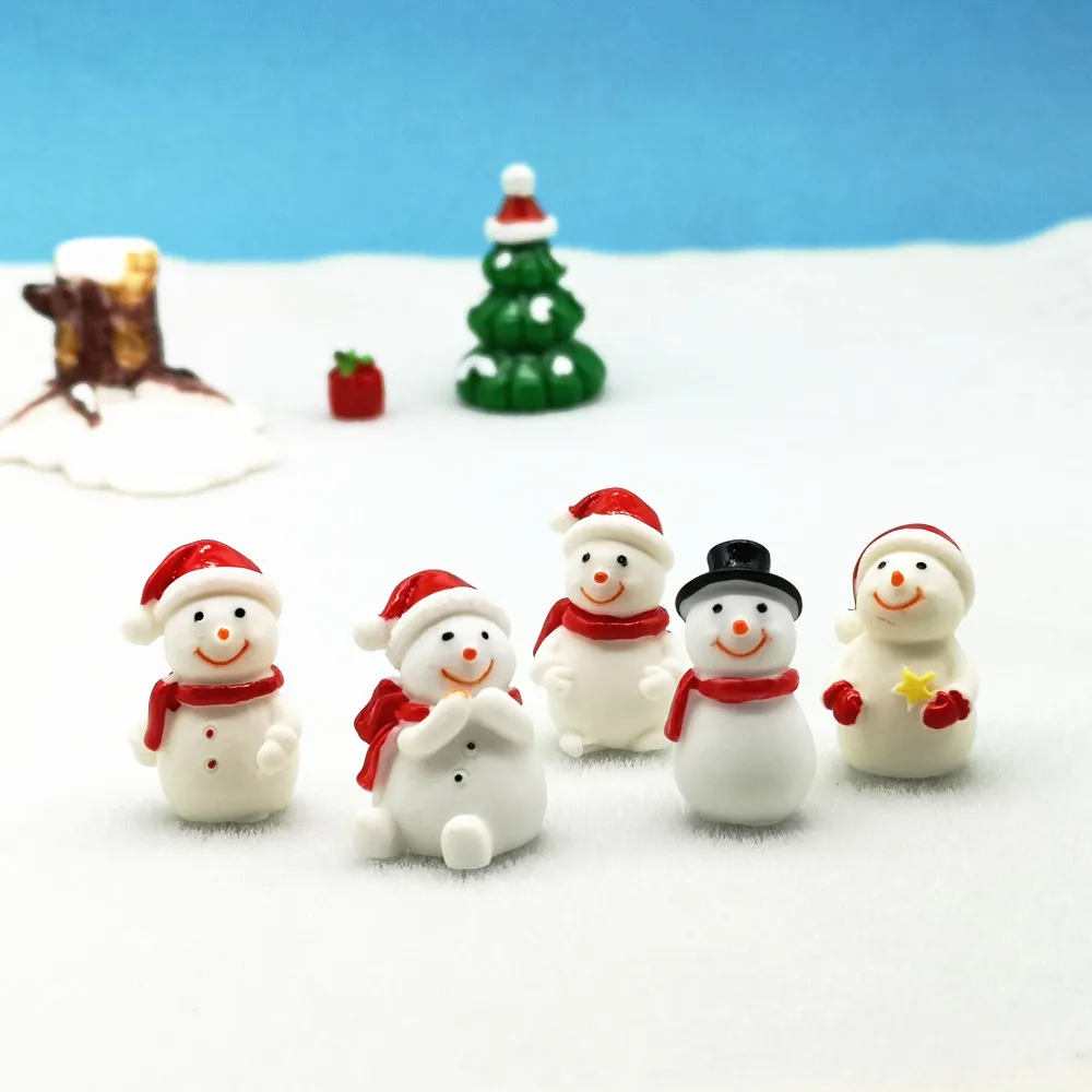 Santa Claus Snowman Christmas Figurine Model Bonsai Garden Fairy Decor Glass DIY Accessories Home Decoration Miniature Craft 5pc ornament crafts miniature figurines miniature ornament