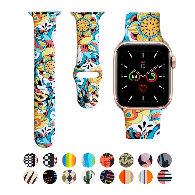 Akatsuki Sun-flower Cactus Akira For iwatch Apple Watch Strap Silicone Band Replacement 38mm 40mm 42mm 44mm Series 3 4 5 6 7 SE 8