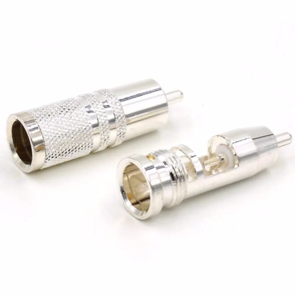 Cabo de Conexão Elétrico de 9 mm para Áudio Macho Srca Plugue Cabo Termorretrátil Hifi Prateado Rca - Image 5