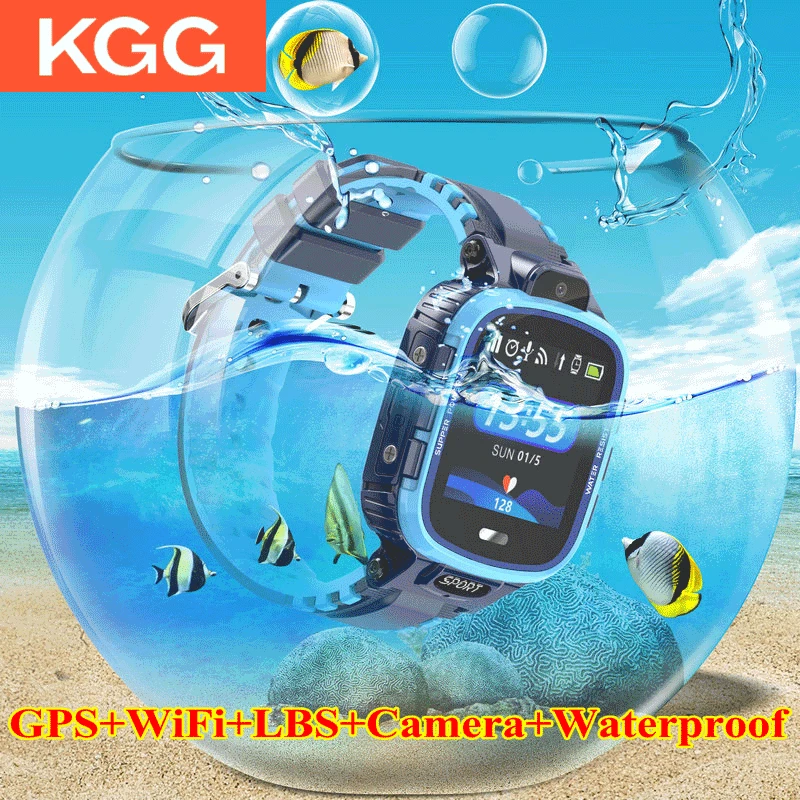 Детские Водонепроницаемые Смарт часы KGG с GPS и Wi Fi трекером кнопкой SOS