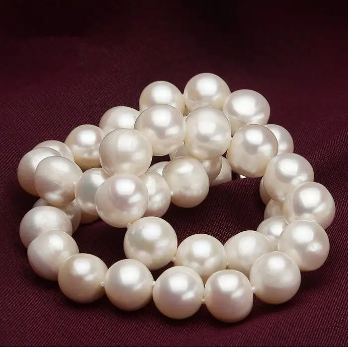 Jewelry Pearl Necklace noble women gift Silver Clasp Fine 9-10MM Freshwater pearl necklace passion nearly Free Shipping | Украшения и