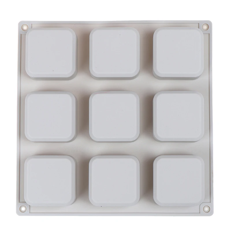 9 Grids Square Silicone Soap Molds Handmade Soap For DIY Soap Making Chocolate Cake Mold Kitchen Dining And Bar Supplies