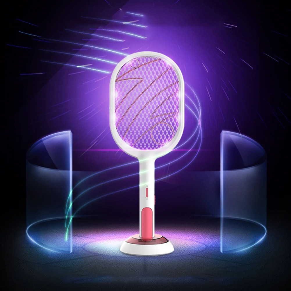 Electric Mosquito Swatter 2 Modes 1200mAh USB Rechargeable Home Fly Bug Zapper Racket Inserts Killer Pest Control Products