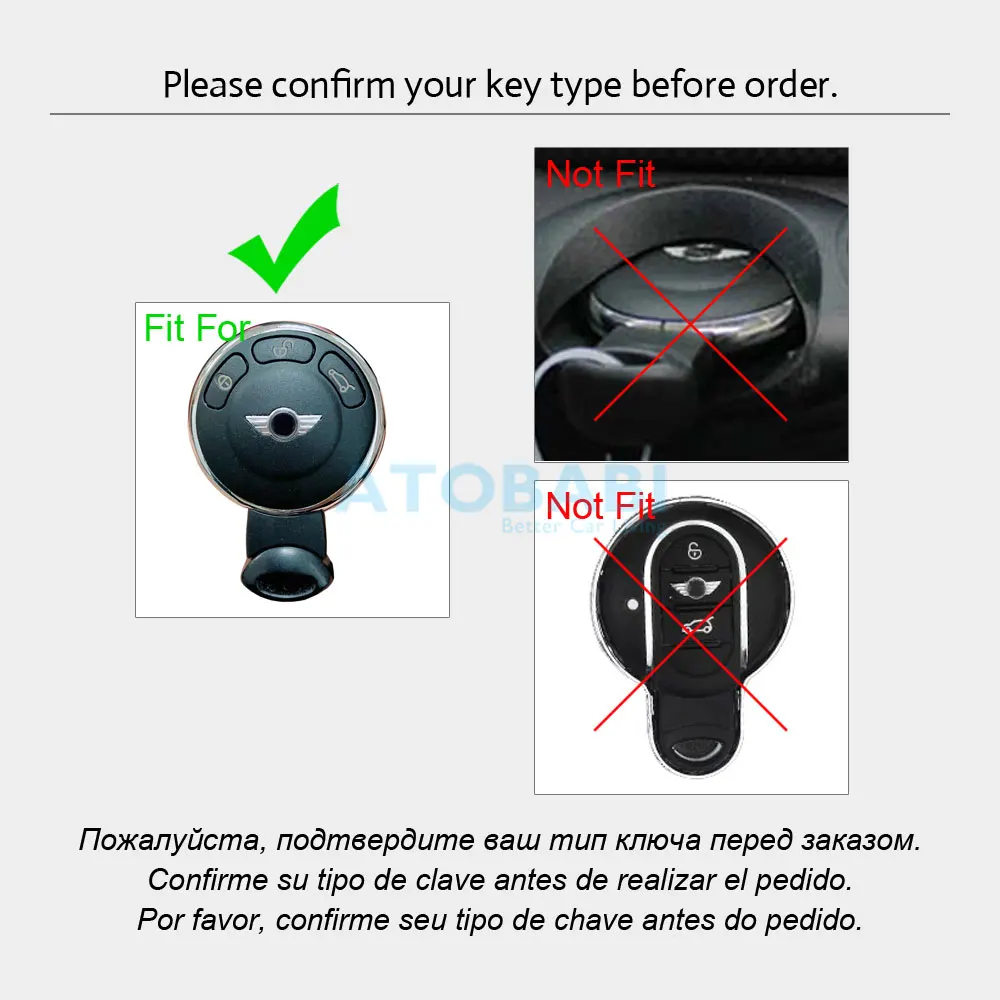 Key Case Key Case Cover Remote Control Case Cover Keychain Holder Leather Car Key Case Smart Keyless Remote Control Fobs Protector Cover Keychain Holder For BMW Mini Cooper Countryman Paceman