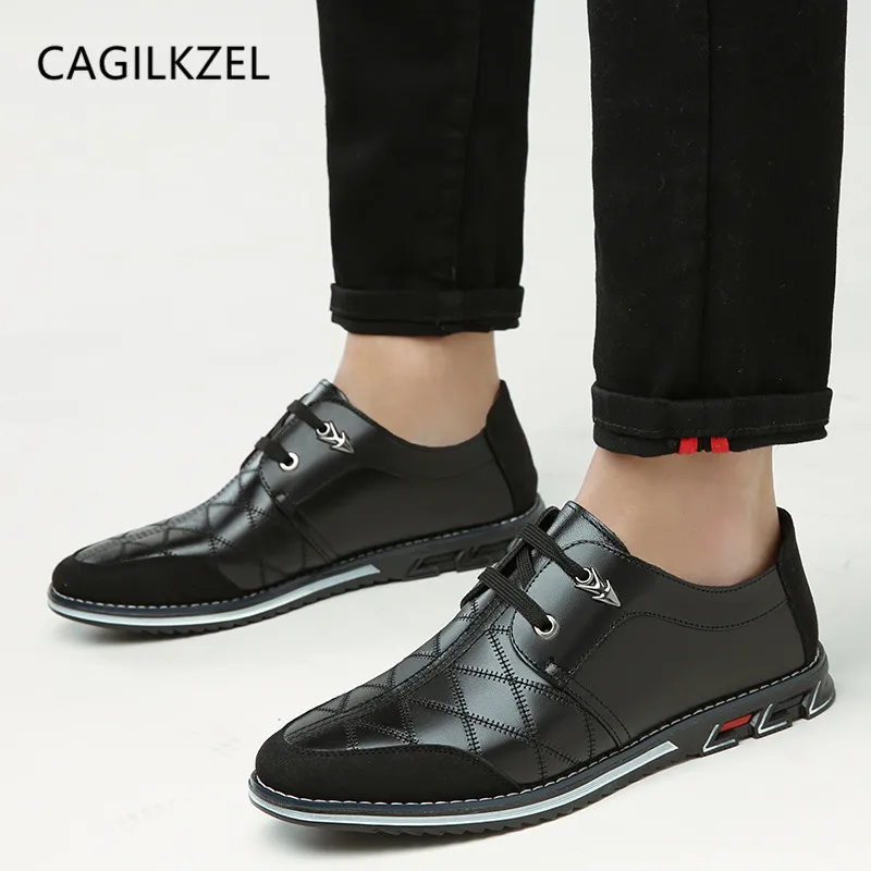 CAGILKZEL/ г. Демисезонная Мужская обувь дышащая повседневная обувь мужские модные Полуботинки на шнуровке на плоской подошве chaussure homme