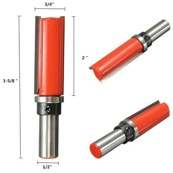 

3/4" Pattern Trim Template Trim Router Bit 1/2" Shank Woodworking Cutter Solid Hardened Steel