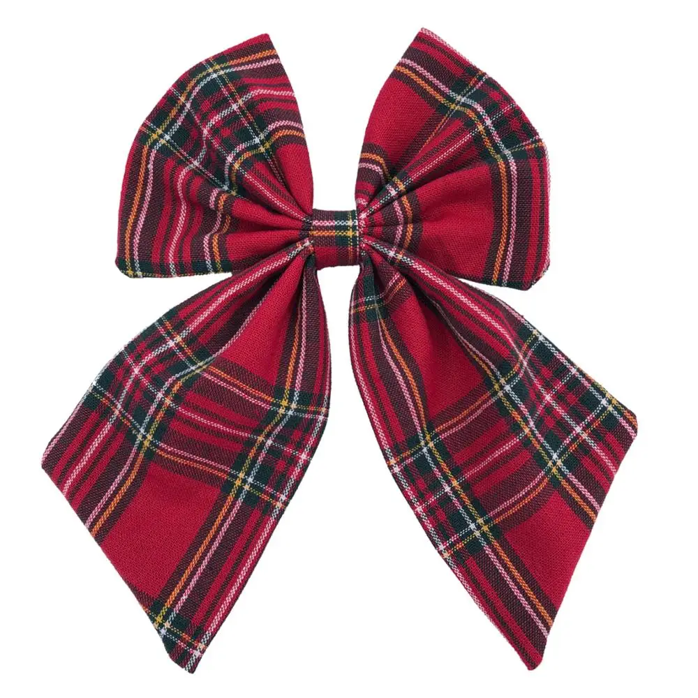 Large Tartan Hair Bows Clips for Baby Girls Teens Preppy Plaid Hair Bow Barrettes Accessories Christmas Gifts 6