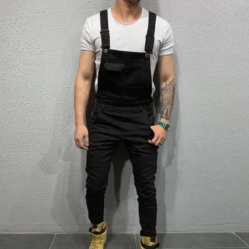 

Men Adjustable Shoulder Strap Slim Denim Overalls Casual Bib Pants Jumpsuit Fashion Overalls For Man Suspender Pants