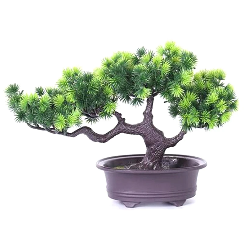 

Artificial Plants Bonsai Welcoming Pine Tree Pot Desk Display Simulation Fake Tree Ornaments Mini Bonsai Tree Pot Plants Vivid P