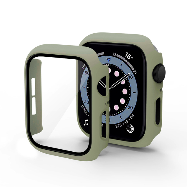 for Apple watch Case 45mm 41mm 44mm 40mm 38mm 42mm PC creen protector bumper Tempered Glass for iwatch series 7 6 SE 5 4 3
