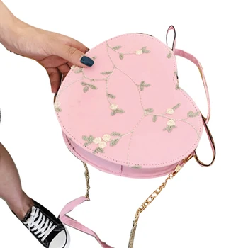 

Women Stylish Heart Shape Crossbody Bag Fashion Zipper Floral Shoulder Bag Handbag for Ladies Girls