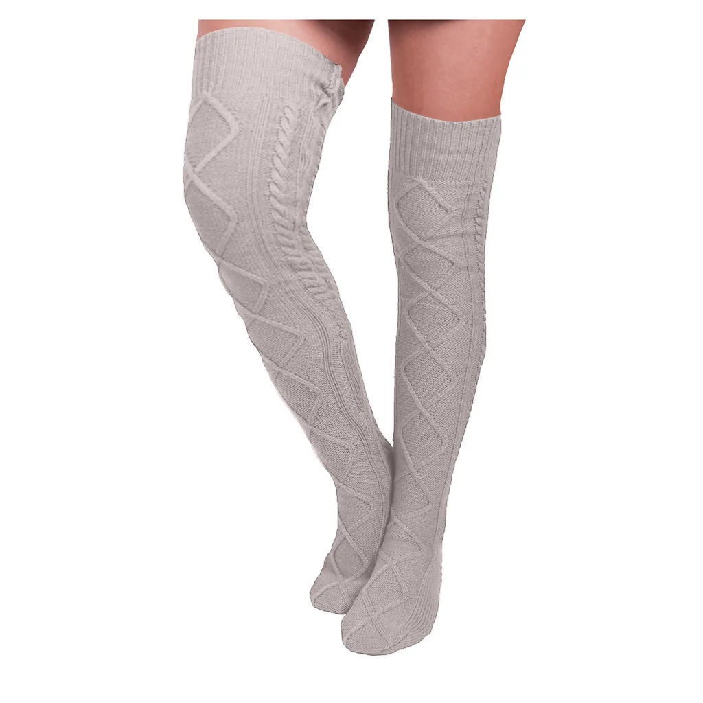 Женские вязаные длинные носки для девочек, женские зимние плотные теплые Гольфы выше колена, сексуальные гольфы, подарок medias