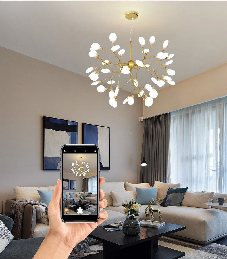 dining room lights Modern LED Firefly Chandelier Lighting Pendant Chandeliers Lustre   For Living Room Bedroom Kitchen Indoor Lamp Fixture Lights chandelier for living room