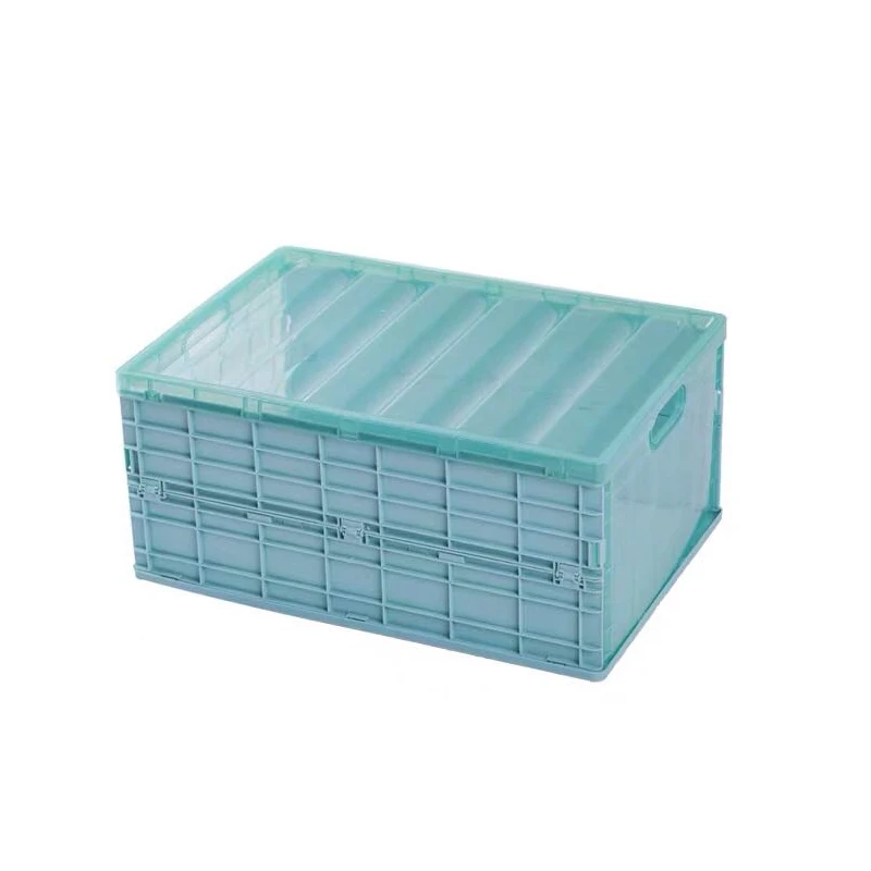 Складной пластиковый ящик для хранения, шкаф, Штабелируемый для дома, гаража, склада, Настольный ящик для хранения, автомобильное нижнее белье, органайзер для носков - Цвет: Синий