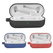 Силиконовый защитный чехол полное покрытие с карабином для huawei FreeBuds Lite qyh