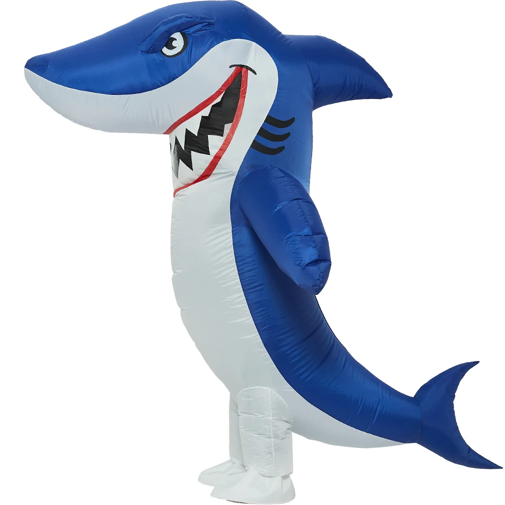 Details about   Mens Inflatable Grey Blue Shark Sea Animal Costume Funny Novelty Blow up Unisex 