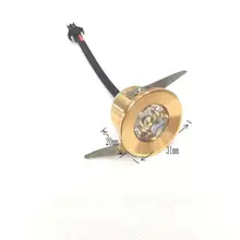 10 шт./лот, мини-светильник под 31 мм, Точечный светильник для шкафа, 1 Вт, Потолочный встраиваемый светильник, AC85-265V, золотой светильник