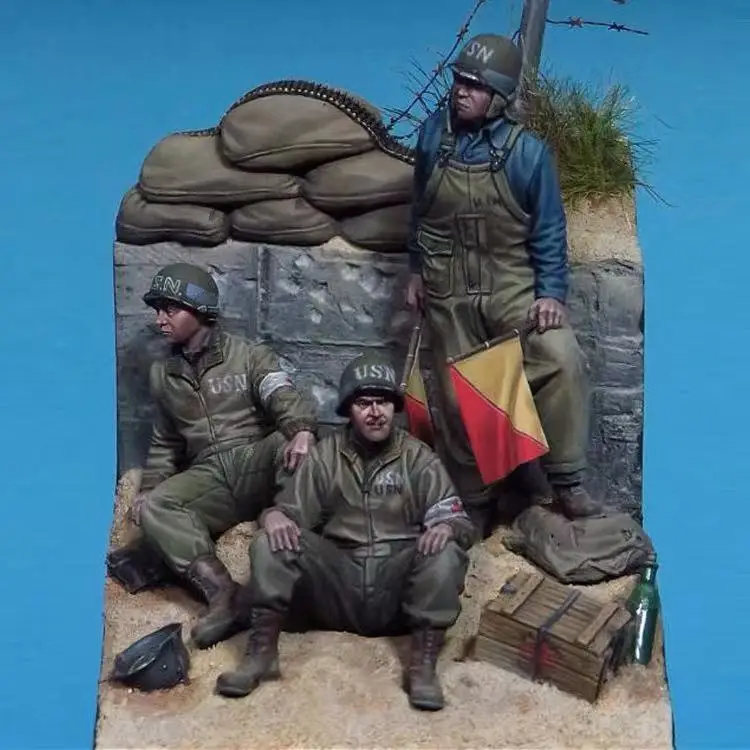 1/35 солдаты из смолы Вторая мировая война Юта пляжные США ВМС GK белые модели
