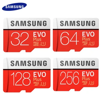 Карта памяти microSD SAMSUNG EVO PLUS, высокоскоростная карта памяти microSD Class 10 с поддержкой скорости 100 МБ/с, карта U3 TF UHS-I, на 256 ГБ, 128 ГБ, 64 ГБ, 32 ГБ