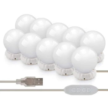 

Vanity Mirror Lights Kit DIY 3 Color LED Dimmable/Removable Light Bulbs Lighting Fixture Strip for Makeup Vanity Table Set in Dr