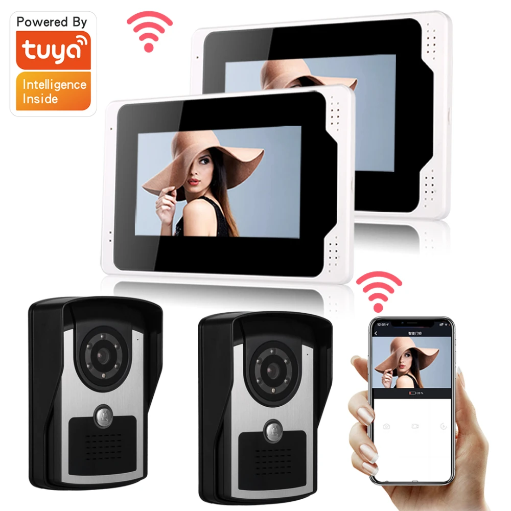 

Видеодомофон, 7 дюймов, Wi-Fi, проводной, 1080P
