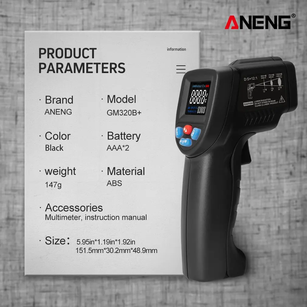 Aneng Gm320B инфракрасный термометр, цифровой гигрометр, метеостанция, термометр, гигрометр, термометр, лазер