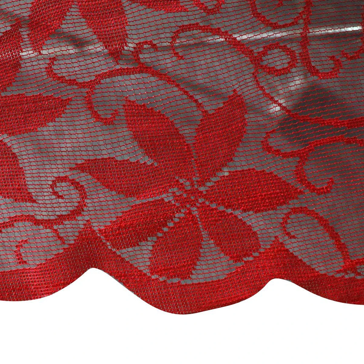 Red Lace Round Table Cloth Cover Floral Tablecloth Christmas Wedding Party Home Dexoration US